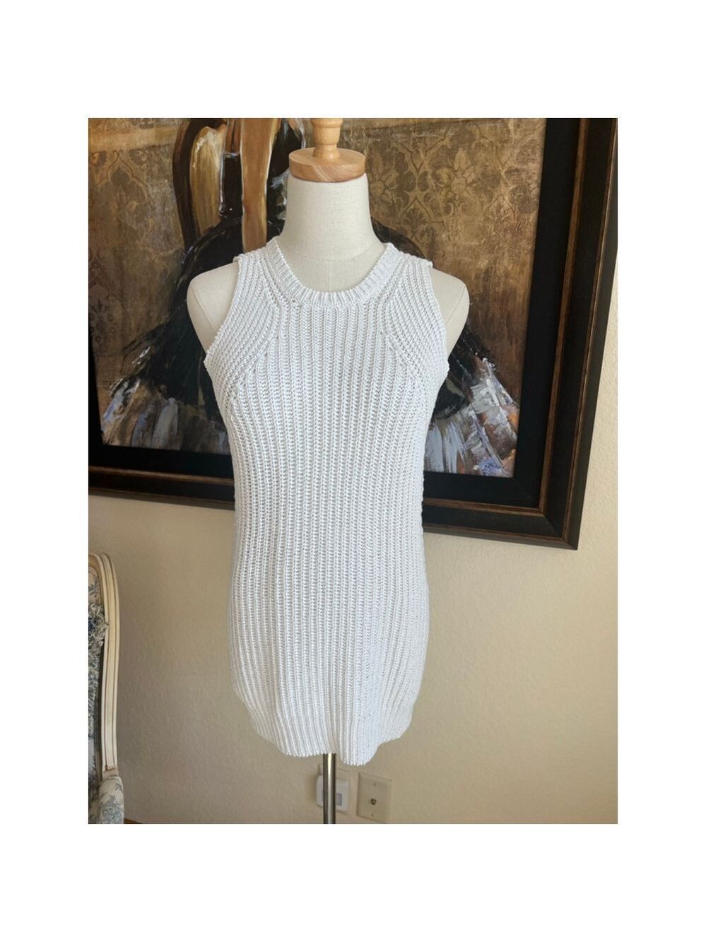J.McLaughlin White Knit Tank Top M